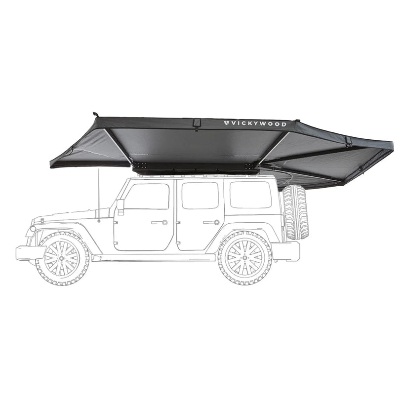 Auto Seitenmarkise 270° LEAF EXTENDED 2,0 m grau