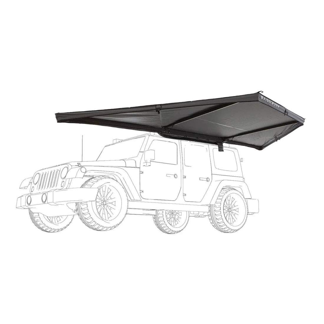 Auto Seitenmarkise 180° LEAF 2,0 m grau