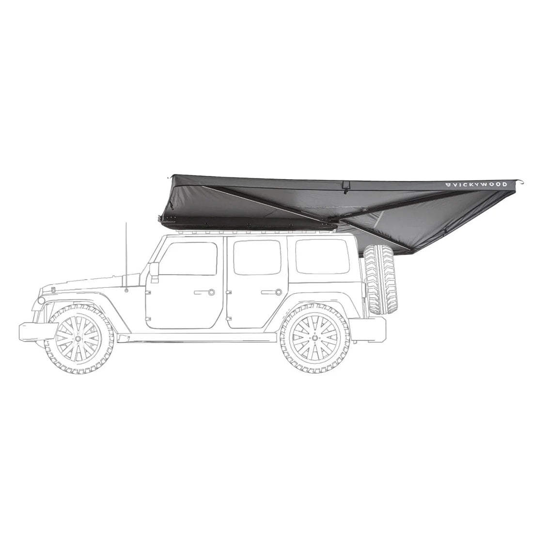 Auto Seitenmarkise 270° LEAF 2,5 m grau