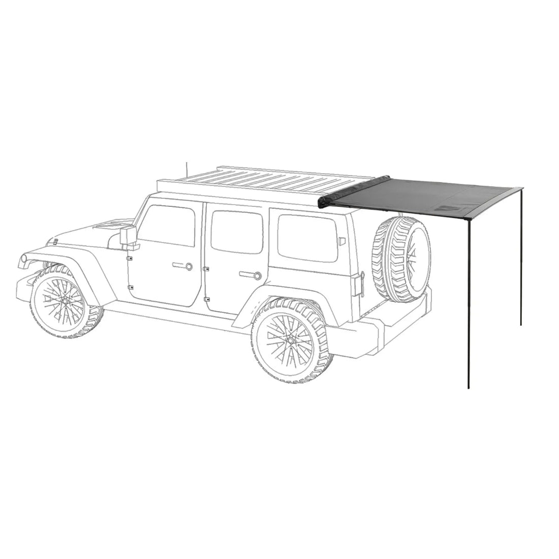 Heck Automarkise 1,6 m von Vickywood grau