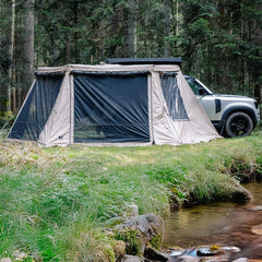 Zeltraum zu Seitenmarkise 270° LIGHT LEAF 2,0 m von Vickywood sand 4